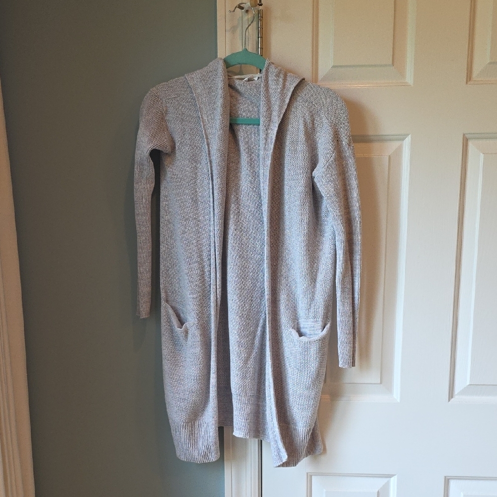GAP Gray Hooded Cardigan Sweater